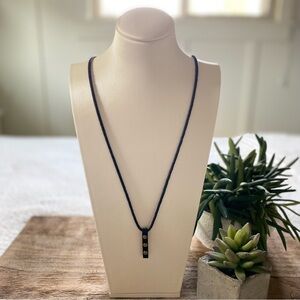 Leather & Metal Pendant Necklace